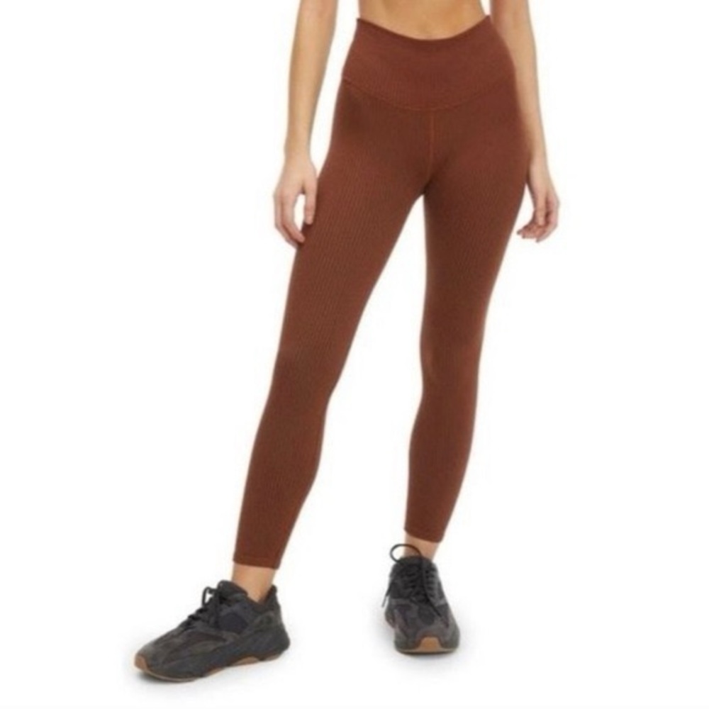 GOOD AMERICAN seamless ribbed leggings in tortoise shell Size 1/2 high rise